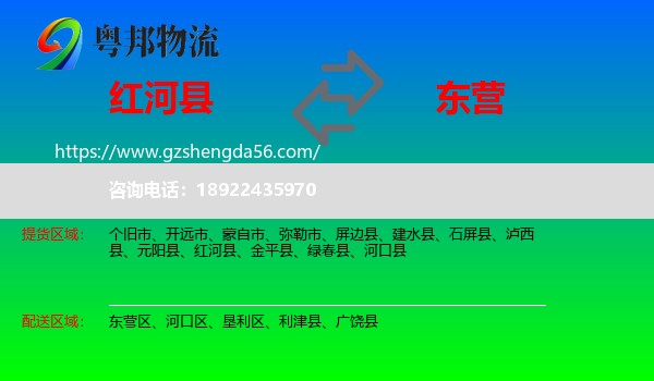 红河县到东营物流