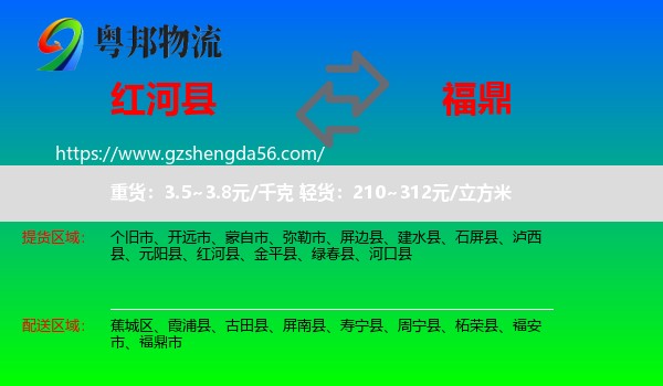 红河县到福鼎市物流专线