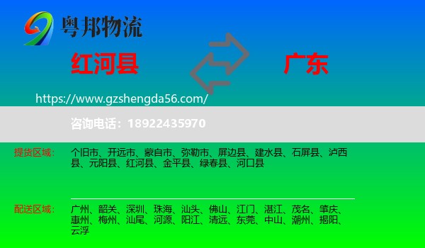 红河县到广东物流