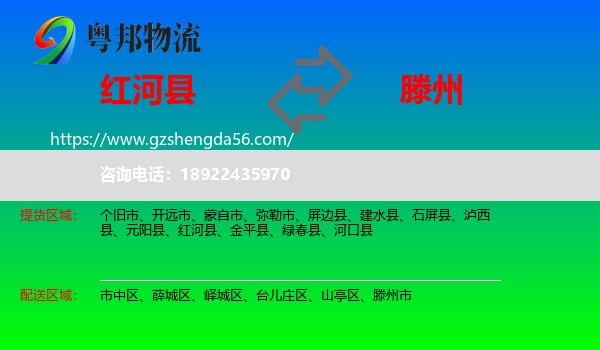 红河县到滕州市物流专线