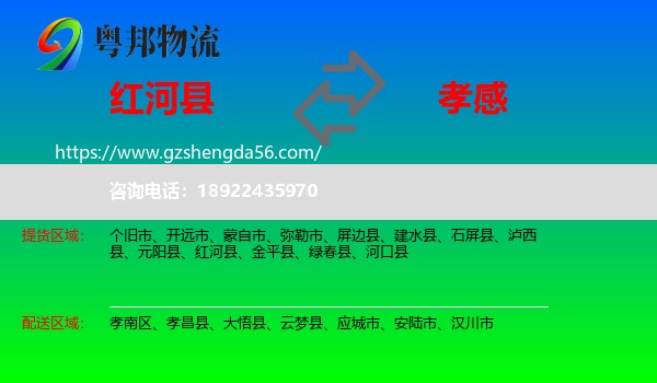 红河县到孝感物流