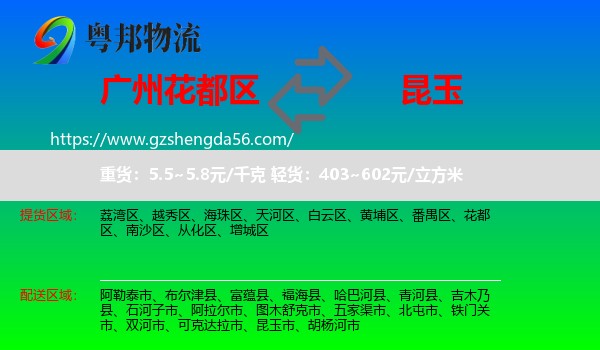 花都区到昆玉市物流专线