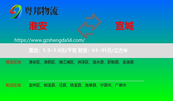 淮安到宣城物流专线
