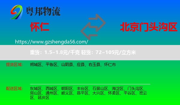 怀仁市到门头沟区物流专线