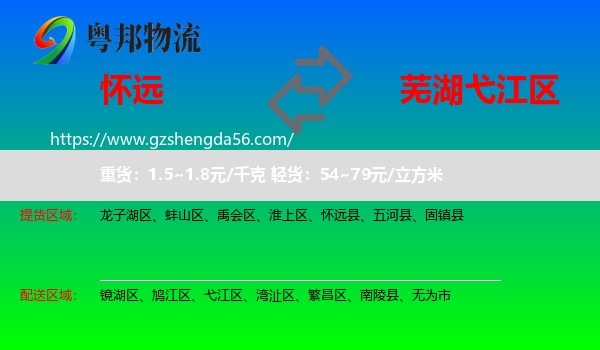怀远县到弋江区物流专线