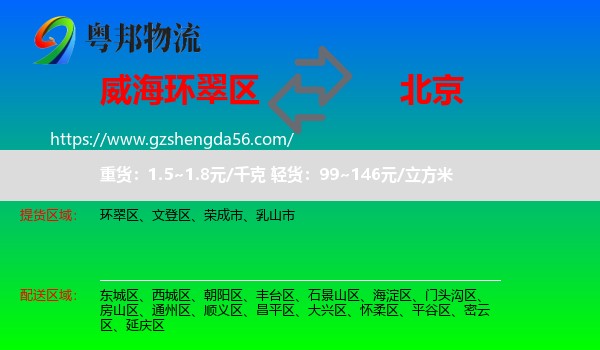环翠区到北京专线
