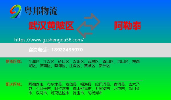 黄陂区到阿勒泰物流