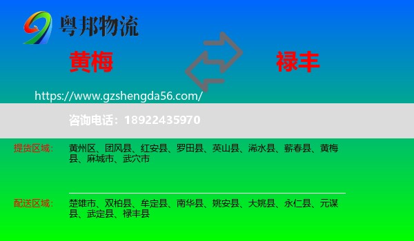 黄梅县到禄丰县物流专线