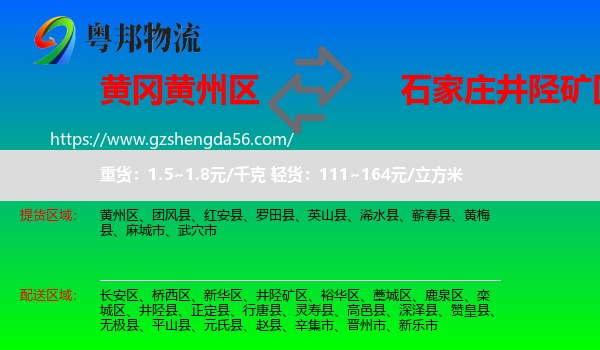 黄州区到井陉矿区物流专线