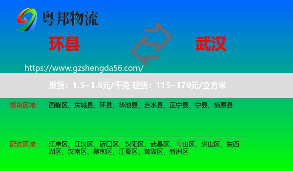 环县到武汉专线