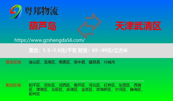葫芦岛到武清区物流