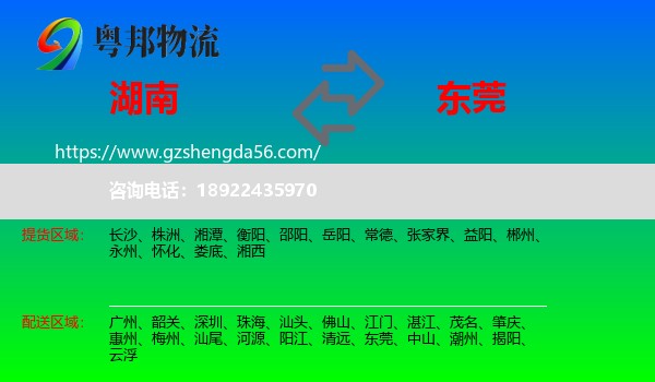 湖南到东莞物流专线