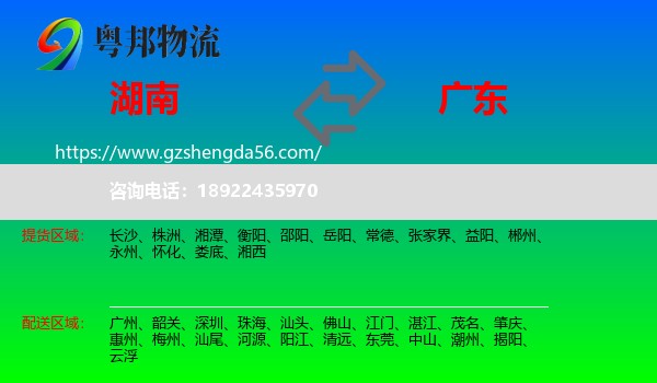 湖南到广东物流专线