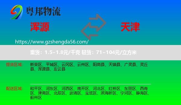 浑源县到天津专线