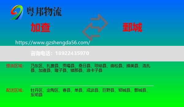 加查县到鄄城县物流专线