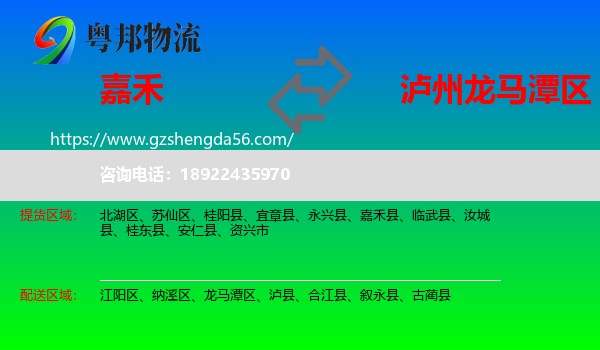 嘉禾县到龙马潭区物流专线