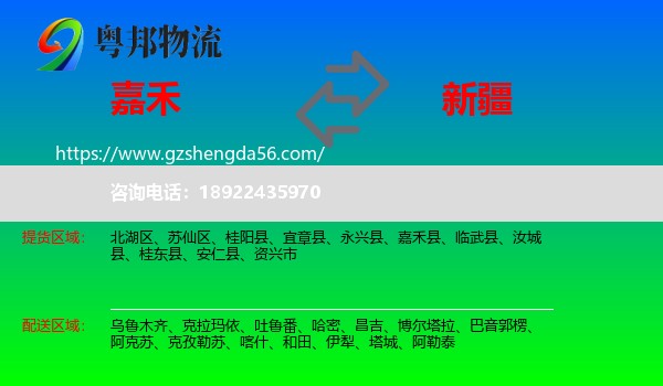 嘉禾县到新疆物流