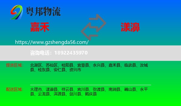 嘉禾县到漾濞县物流专线
