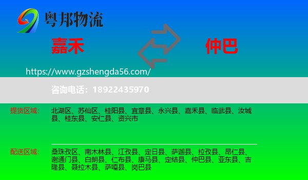 嘉禾县到仲巴县物流专线