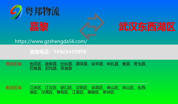 嘉黎县到东西湖区物流专线