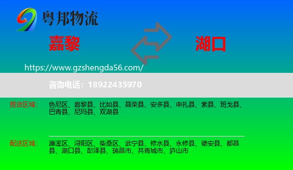 嘉黎县到湖口县物流专线