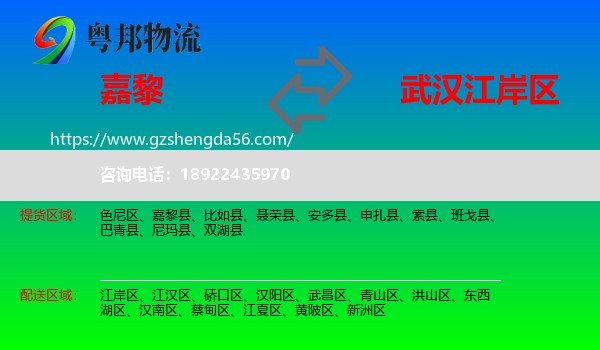 嘉黎县到江岸区物流专线