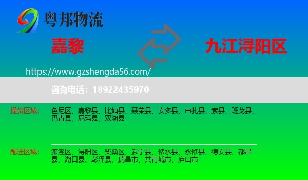 嘉黎县到浔阳区物流专线