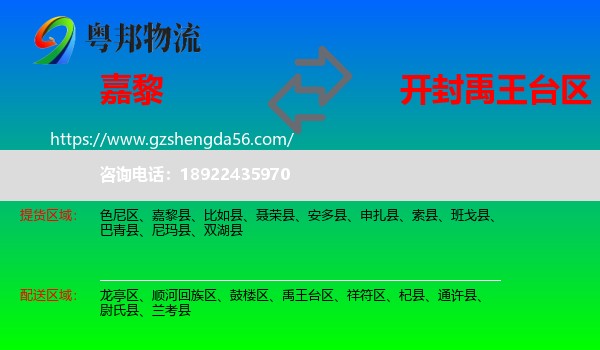 嘉黎县到禹王台区物流专线