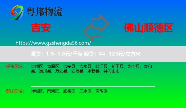 吉安到顺德区物流专线
