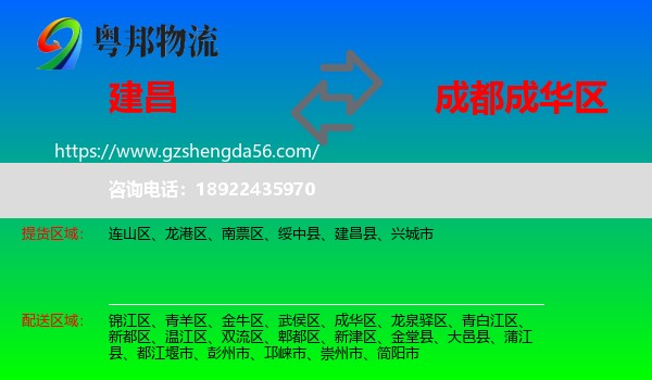 建昌县到成华区物流专线