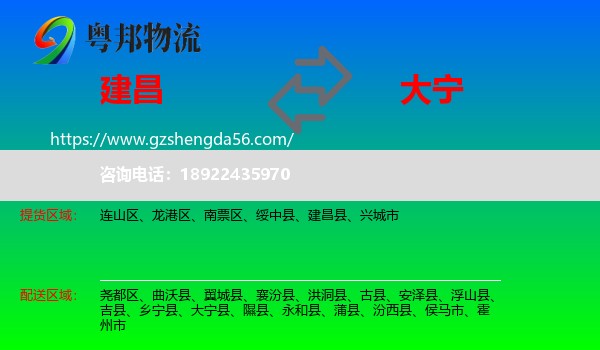 建昌县到大宁县物流专线