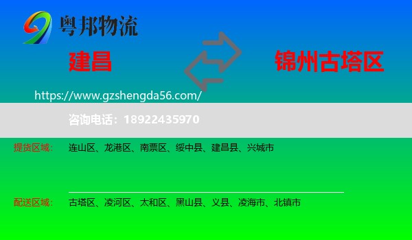 建昌县到古塔区物流专线