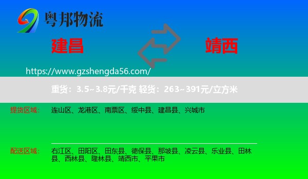 建昌县到靖西市物流专线