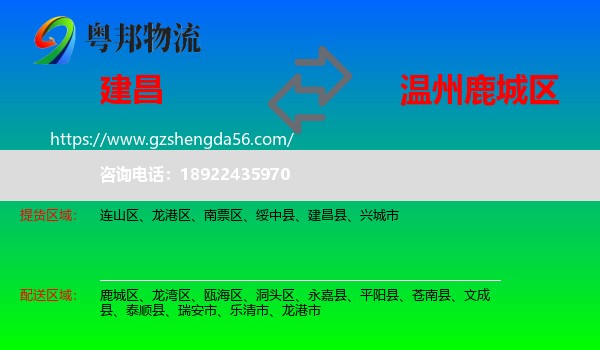 建昌县到鹿城区物流专线