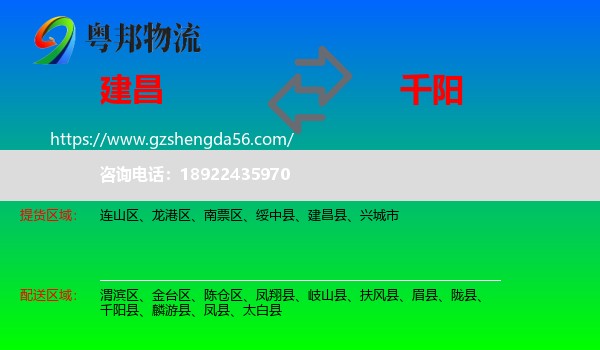 建昌县到千阳县物流专线