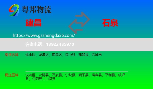 建昌县到石泉县物流专线