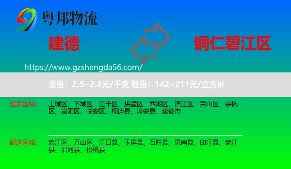 建德市到碧江区物流专线