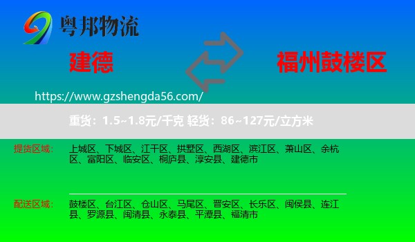 建德市到鼓楼区物流专线