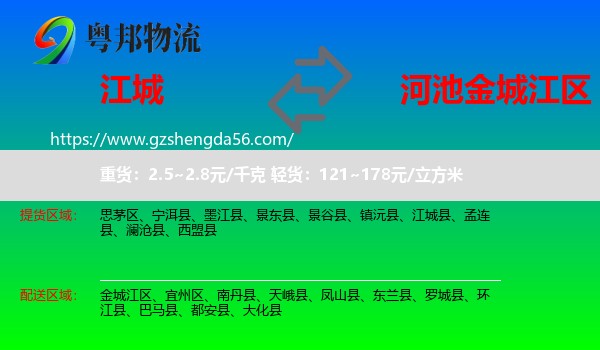 江城县到金城江区物流专线