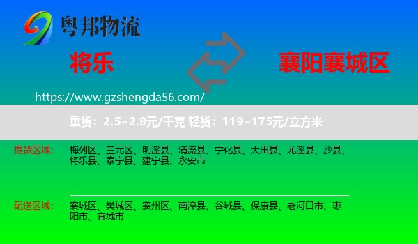 将乐县到襄城区物流专线