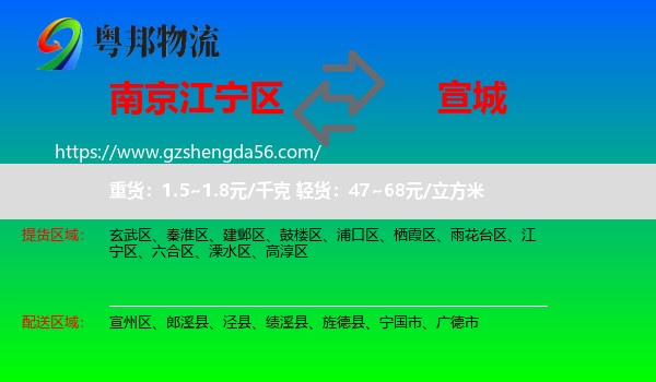 江宁区到宣城物流专线