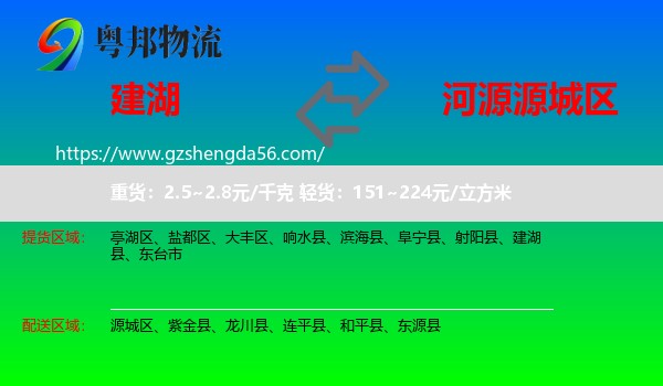 建湖县到源城区物流专线