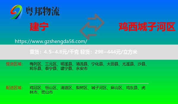 建宁县到城子河区物流专线
