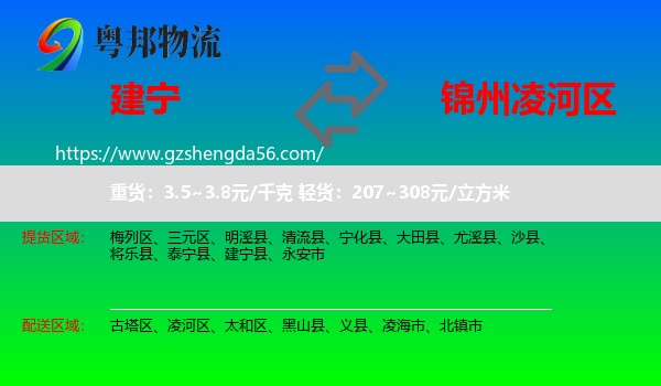 建宁县到凌河区物流专线