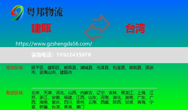 建瓯市到台湾专线