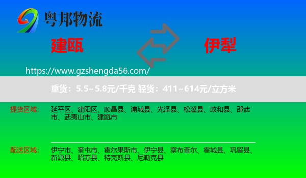 建瓯市到伊犁物流