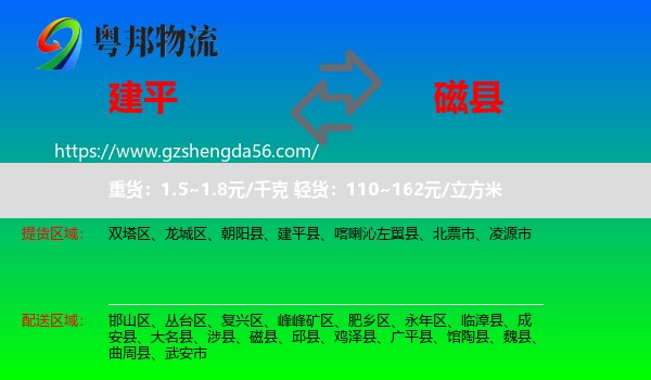 建平县到磁县物流专线