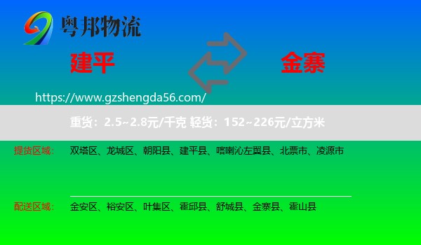 建平县到金寨县物流专线