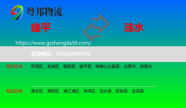 建平县到涟水县物流专线
