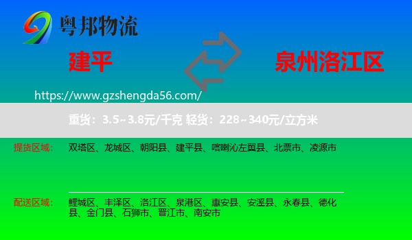 建平县到洛江区物流专线